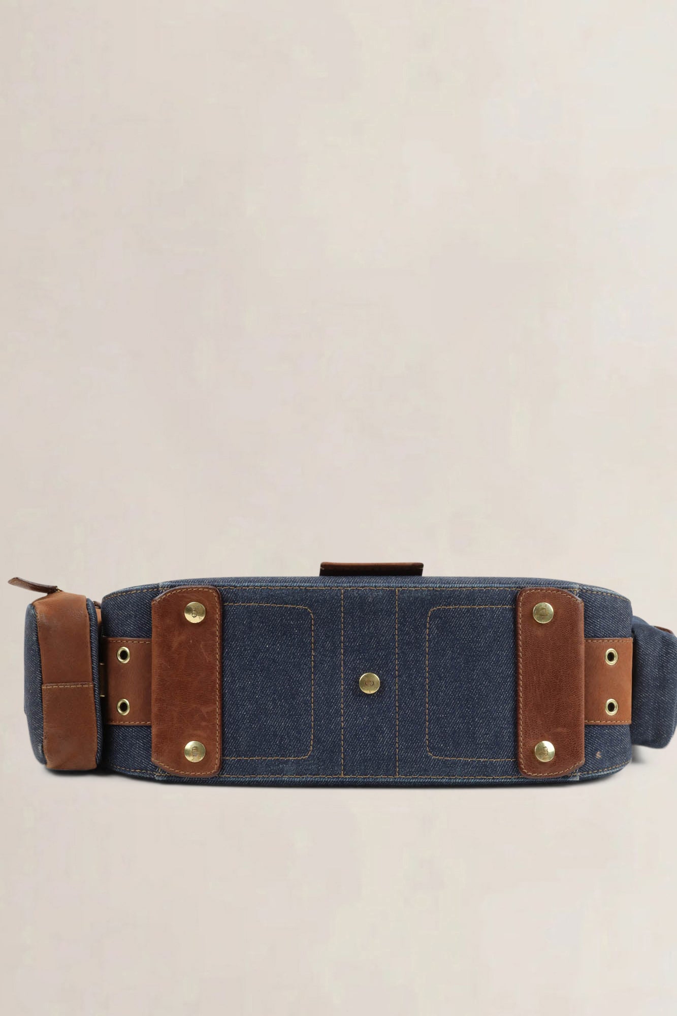 Christian Dior Blue/Brown Denim Street Chic Colombus Shoulder Bag