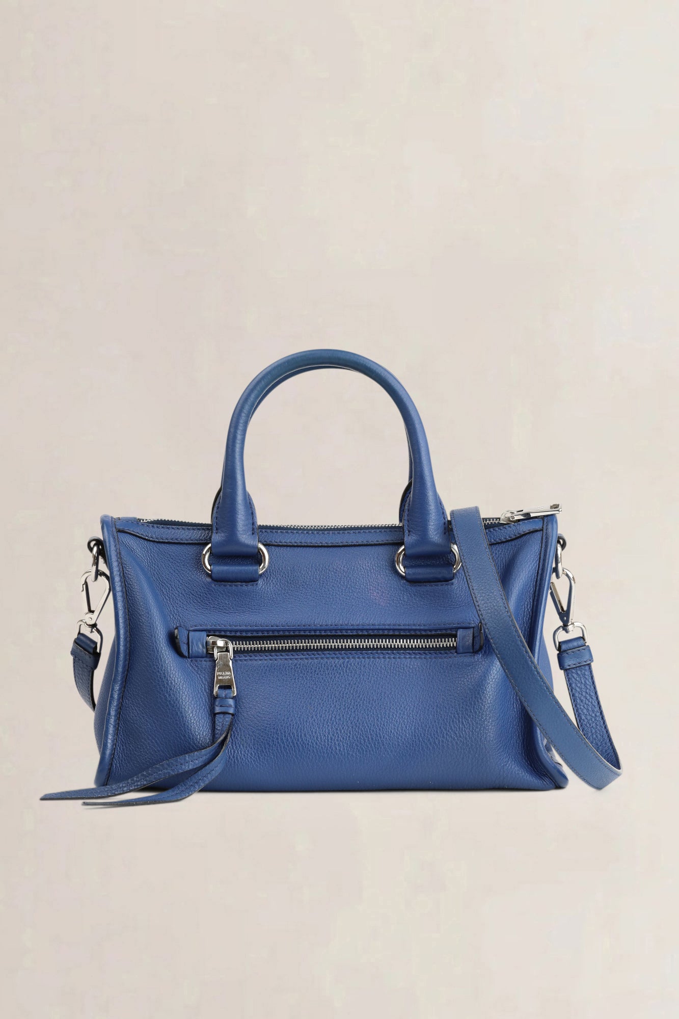 Prada Bluette Vitello Daino Crossbody Bag