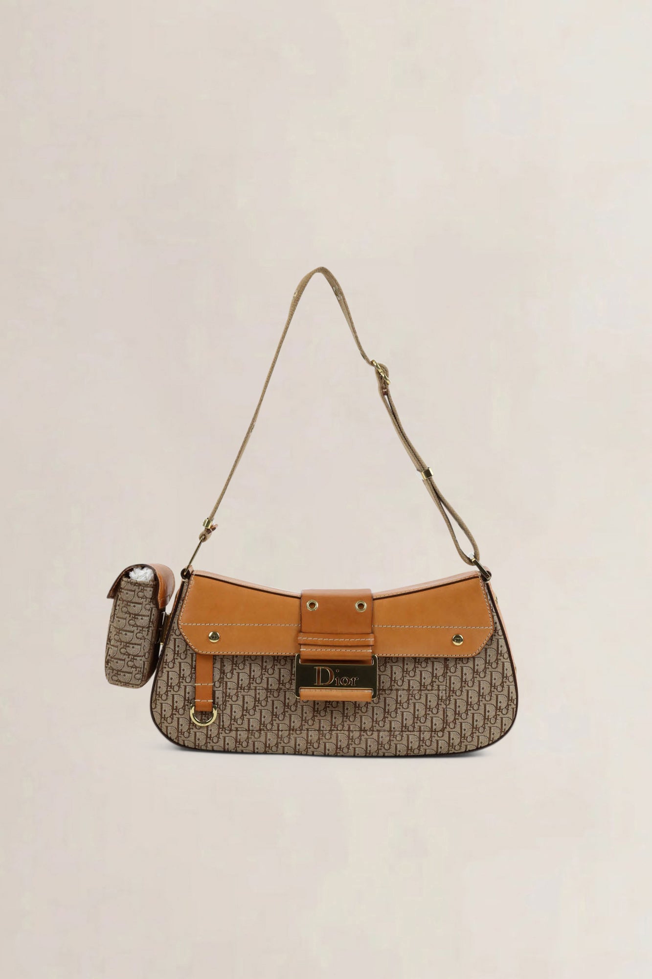 Christian Dior Brown Oblique Monogram Street Chic Colombus Shoulder Bag