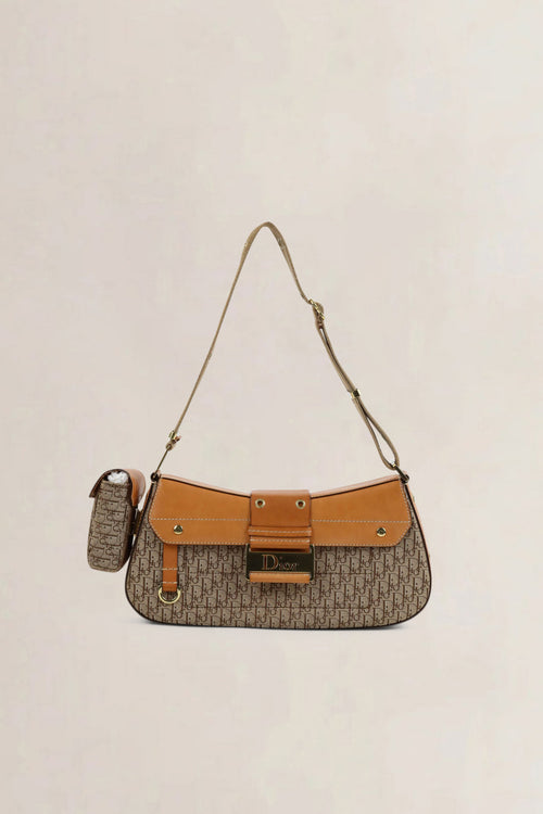 Christian Dior Brown Oblique Monogram Street Chic Colombus Shoulder Bag