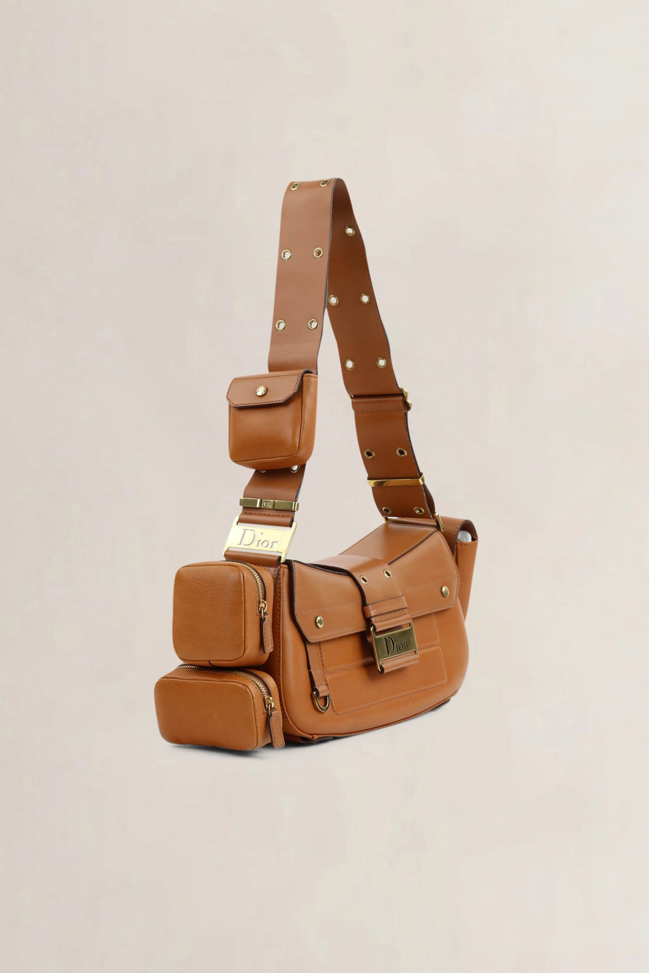 Christian Dior Brown Leather Street Chic Avenue Colombus Shoulder Bag