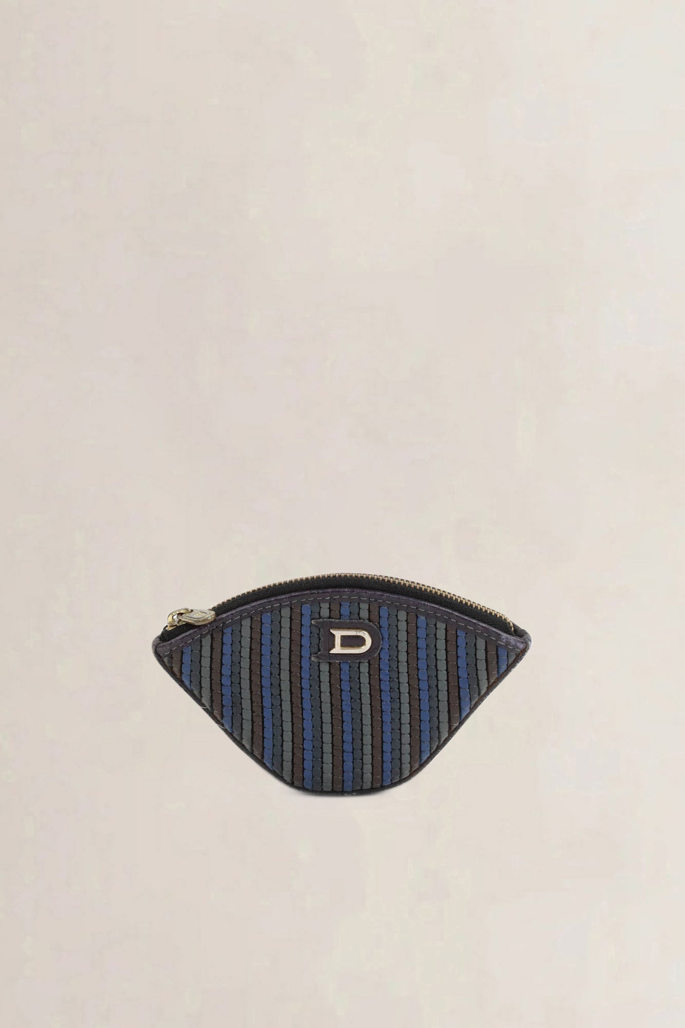 Blue/Brown Toile De Cuir Coin Purse