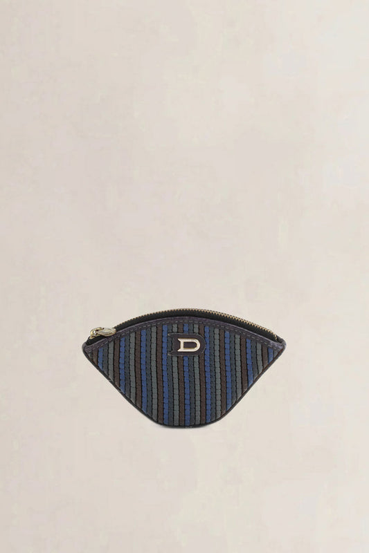Blue/Brown Toile De Cuir Coin Purse