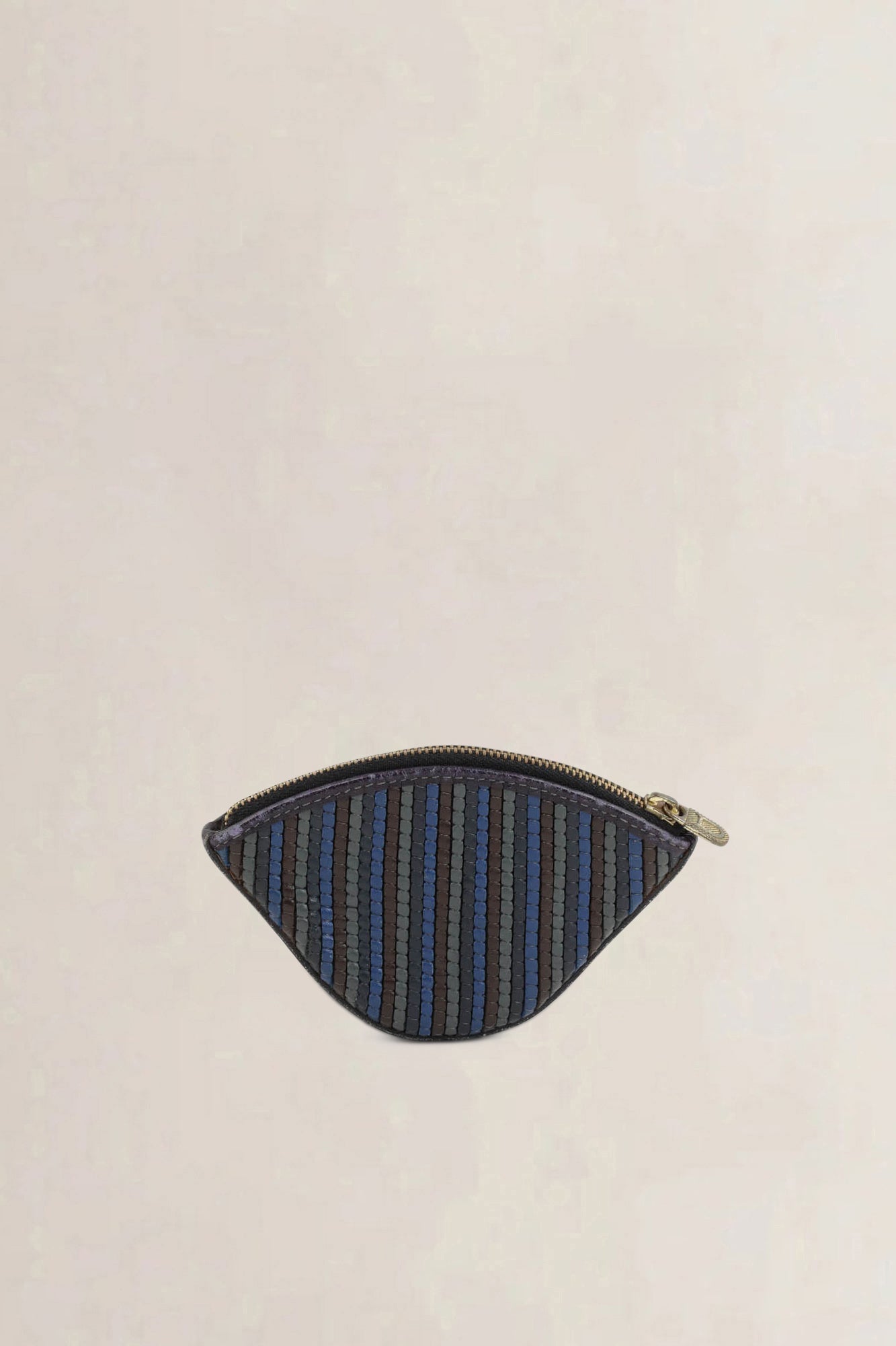 Blue/Brown Toile De Cuir Coin Purse