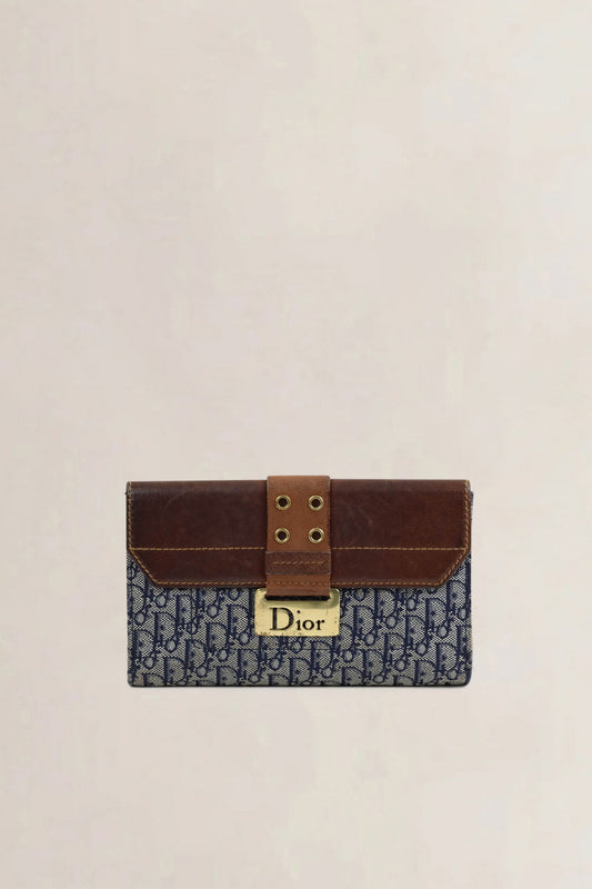 Christian Dior Blue Street Chic Long Bifold Wallet