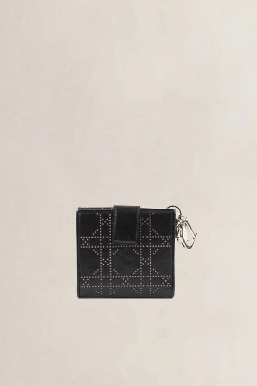 Christian Dior Black Cannage Perforated Wallet