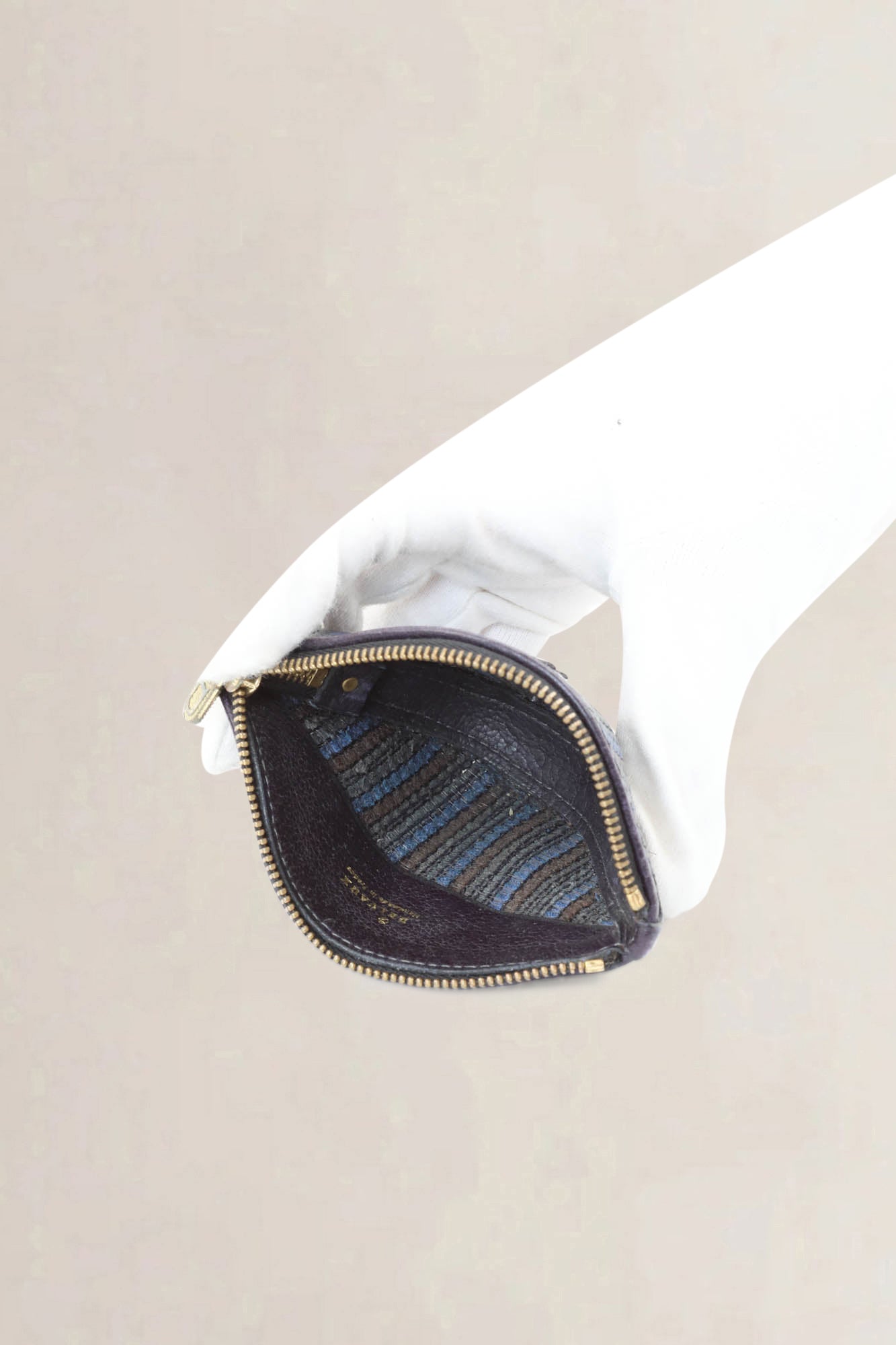Blue/Brown Toile De Cuir Coin Purse