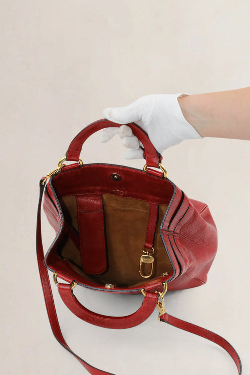 Delvaux Rosso Roseau Top Handle Bag