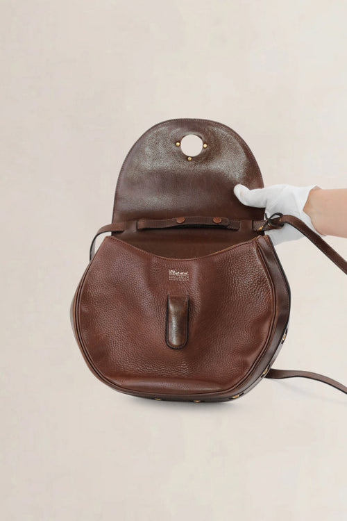 Delvaux Brown Leather Crossbody Bag