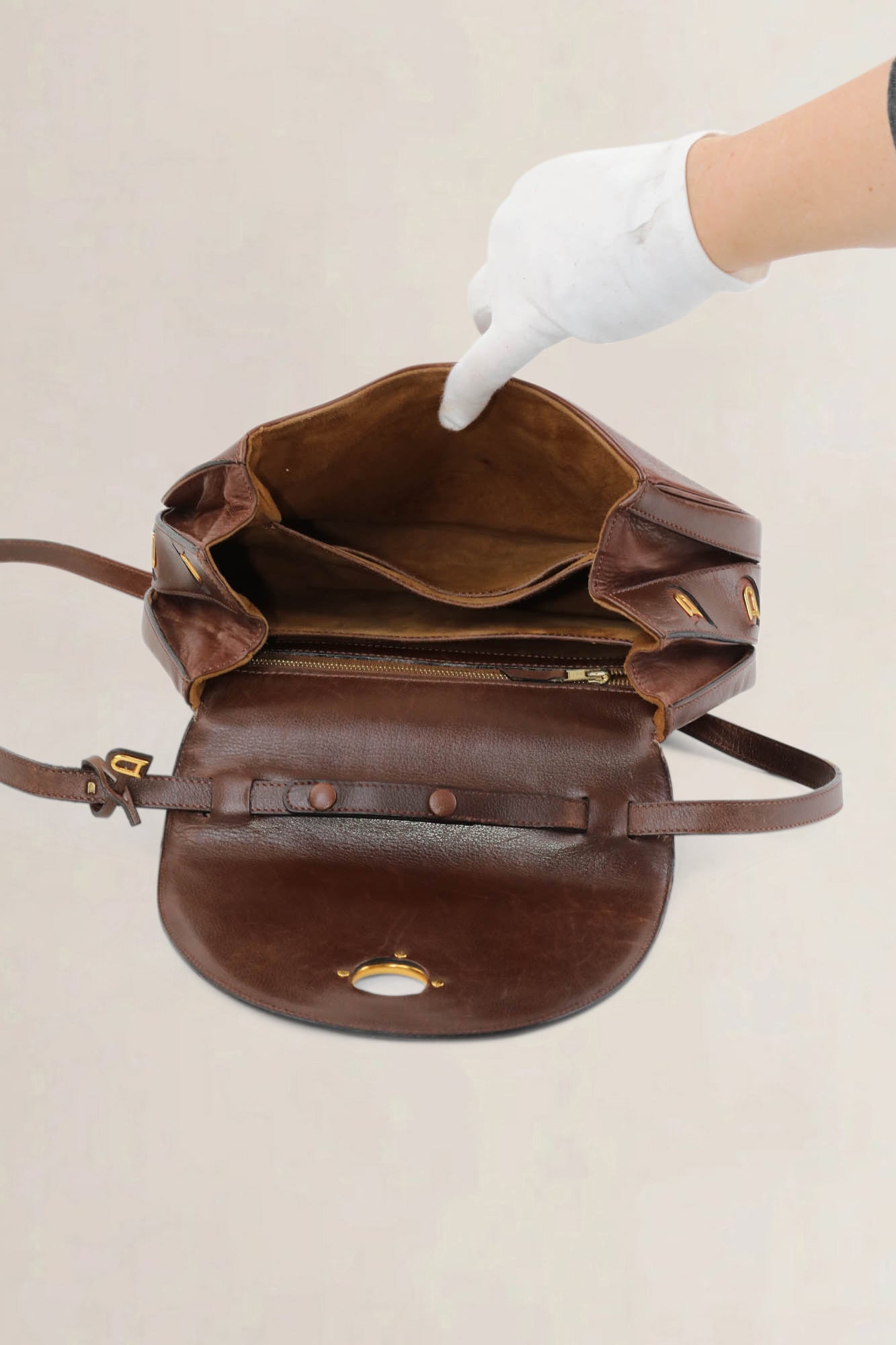Delvaux Brown Leather Crossbody Bag