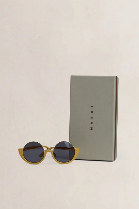 Marni Yellow Round-Frame Sunglasses