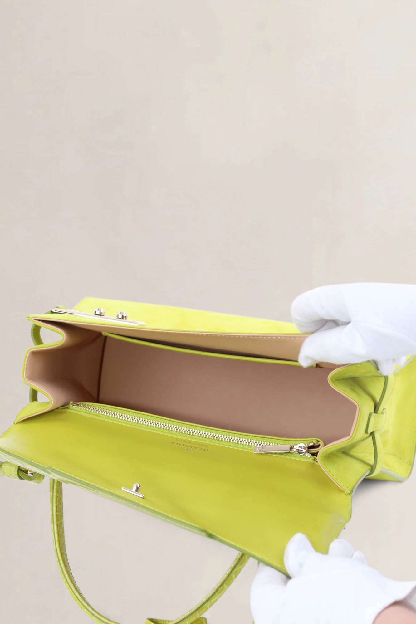 Delvaux Absinthe Limited Edition Tempête Croco/Suède Crossbody Bag