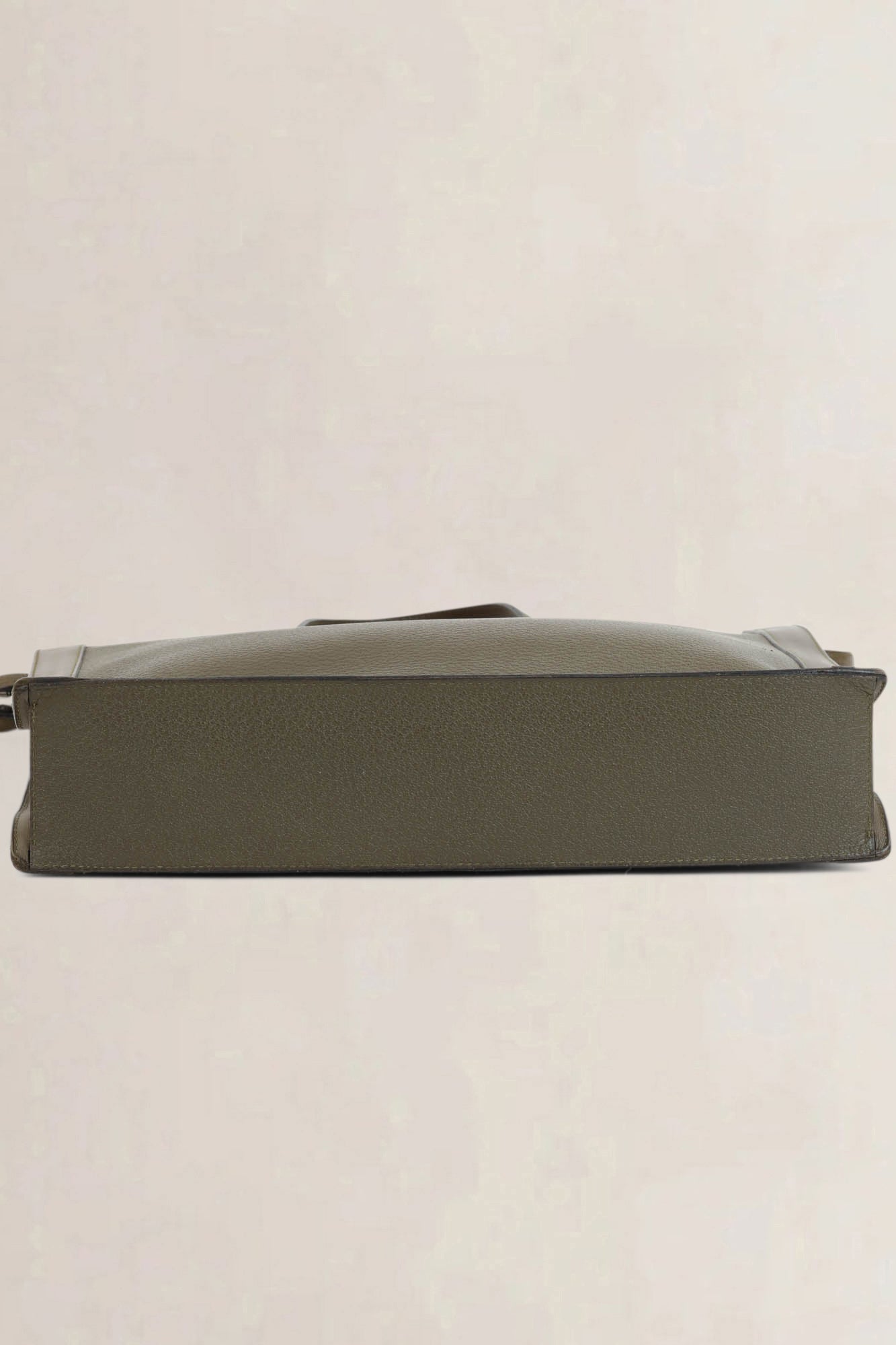 Deux De Delvaux Green Leather Top Handle Bag