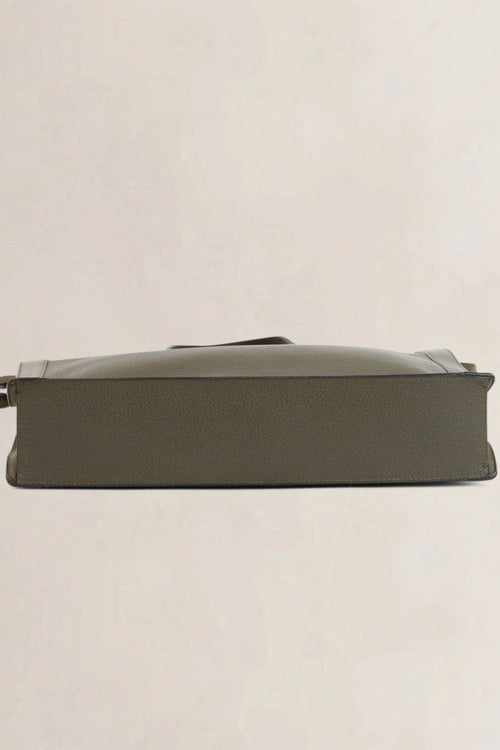 Deux De Delvaux Green Leather Top Handle Bag