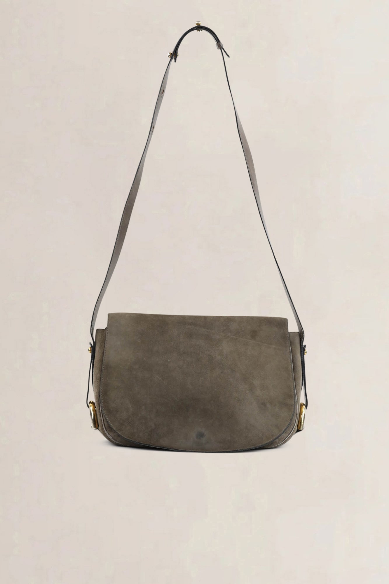 Delvaux Taupe Nubuck Crossbody Bag