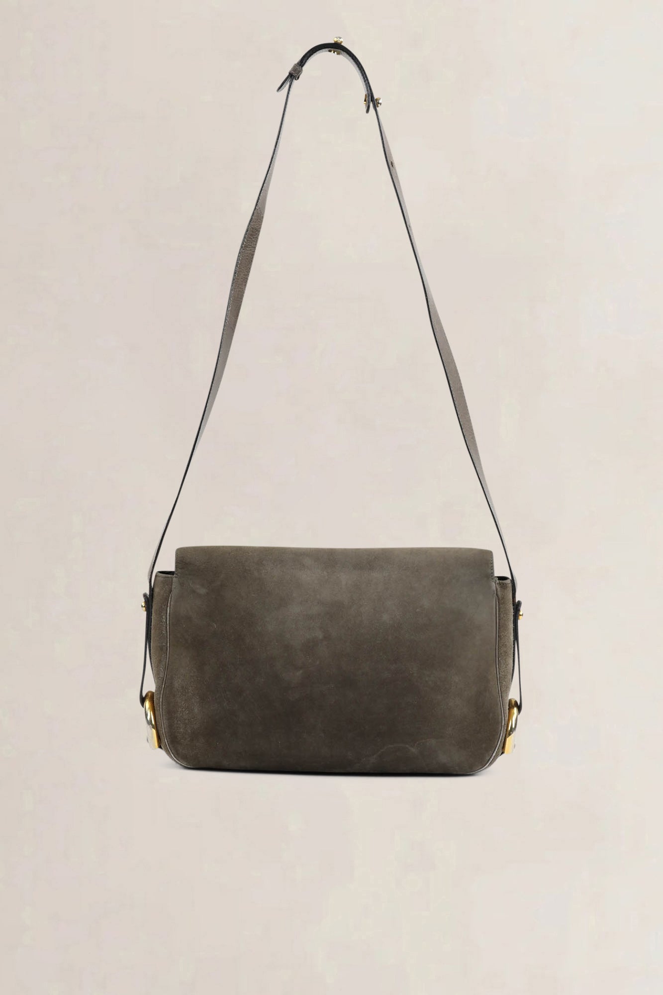 Delvaux Taupe Nubuck Crossbody Bag