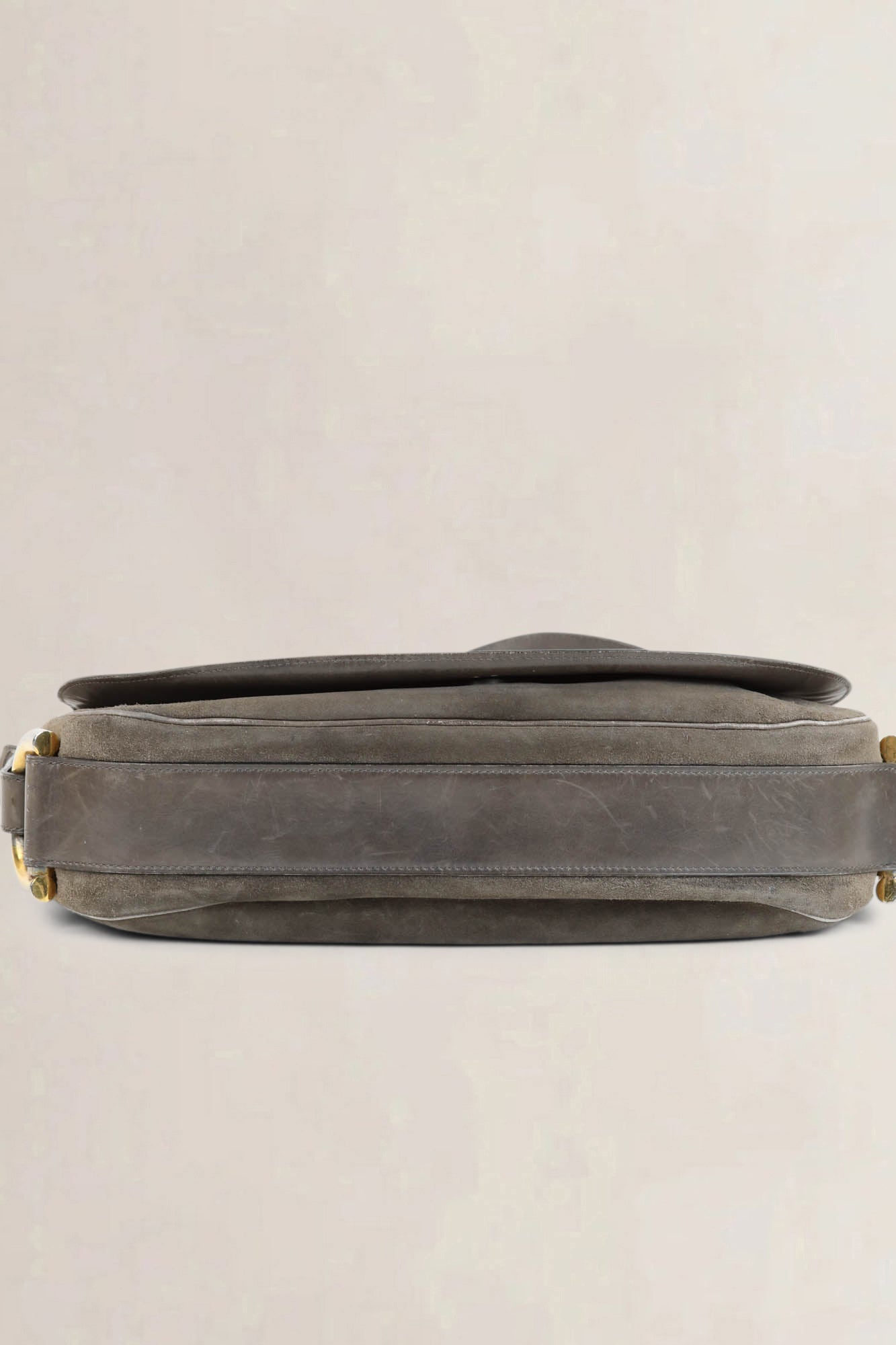 Delvaux Taupe Nubuck Crossbody Bag