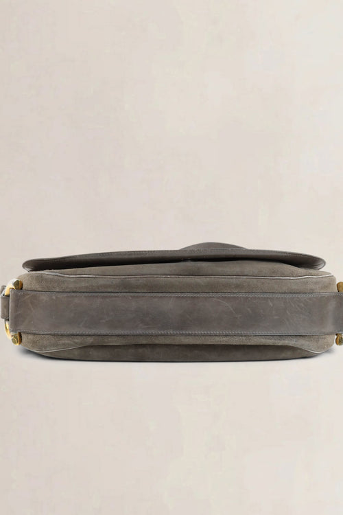 Delvaux Taupe Nubuck Crossbody Bag