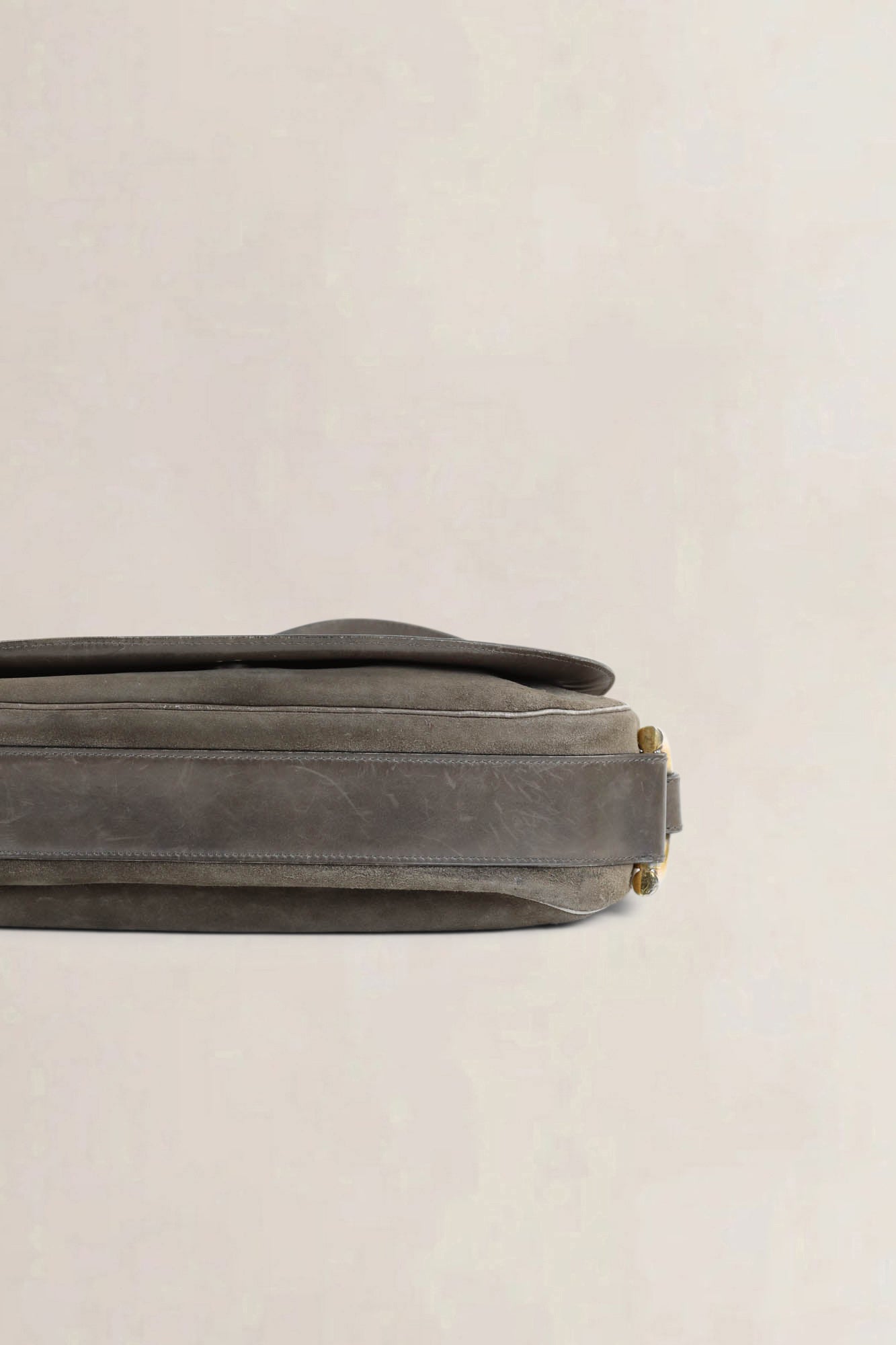 Delvaux Taupe Nubuck Crossbody Bag