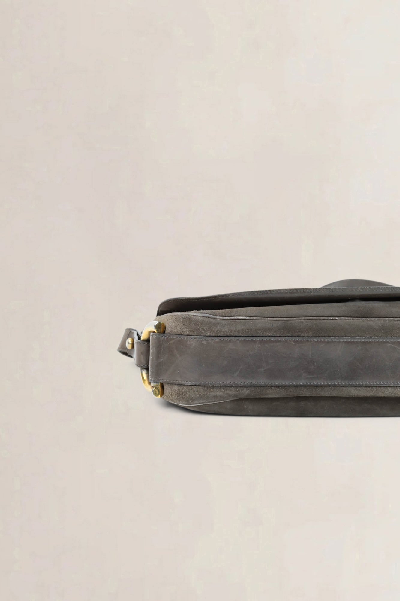 Delvaux Taupe Nubuck Crossbody Bag