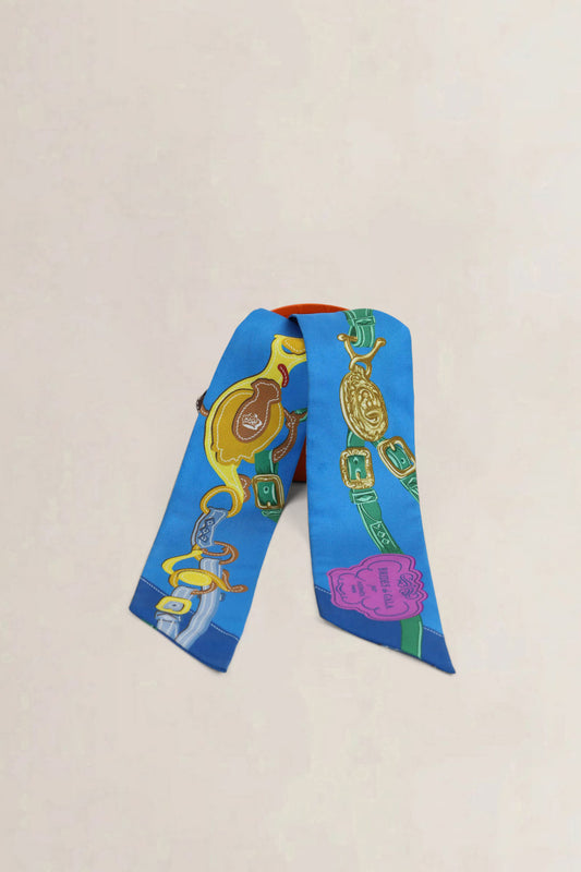 Hermès Multicolor Twilly Silk Brides De Gala Scarf