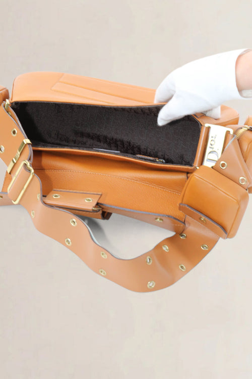 Christian Dior Brown Leather Street Chic Avenue Colombus Shoulder Bag