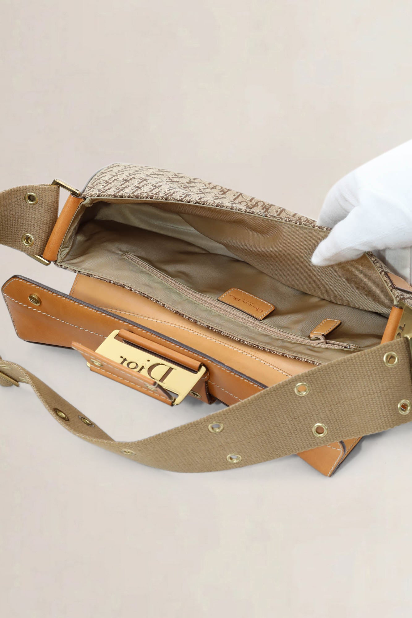 Christian Dior Brown Oblique Monogram Street Chic Colombus Shoulder Bag