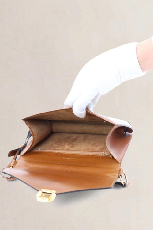 Delvaux Cognac Vintage Shoulder Bag