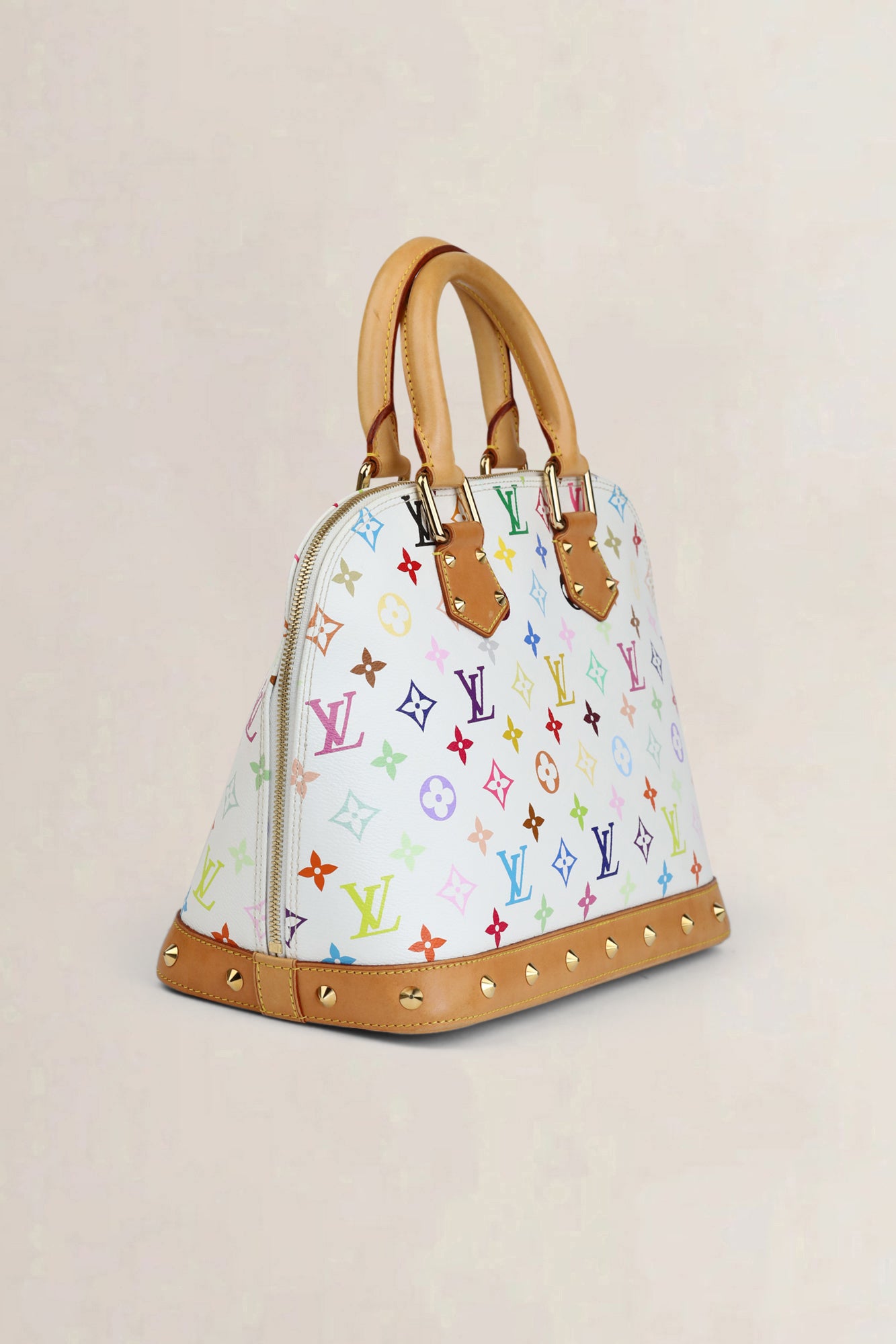 Louis Vuitton White Monogram Multicolore Alma PM Handbag