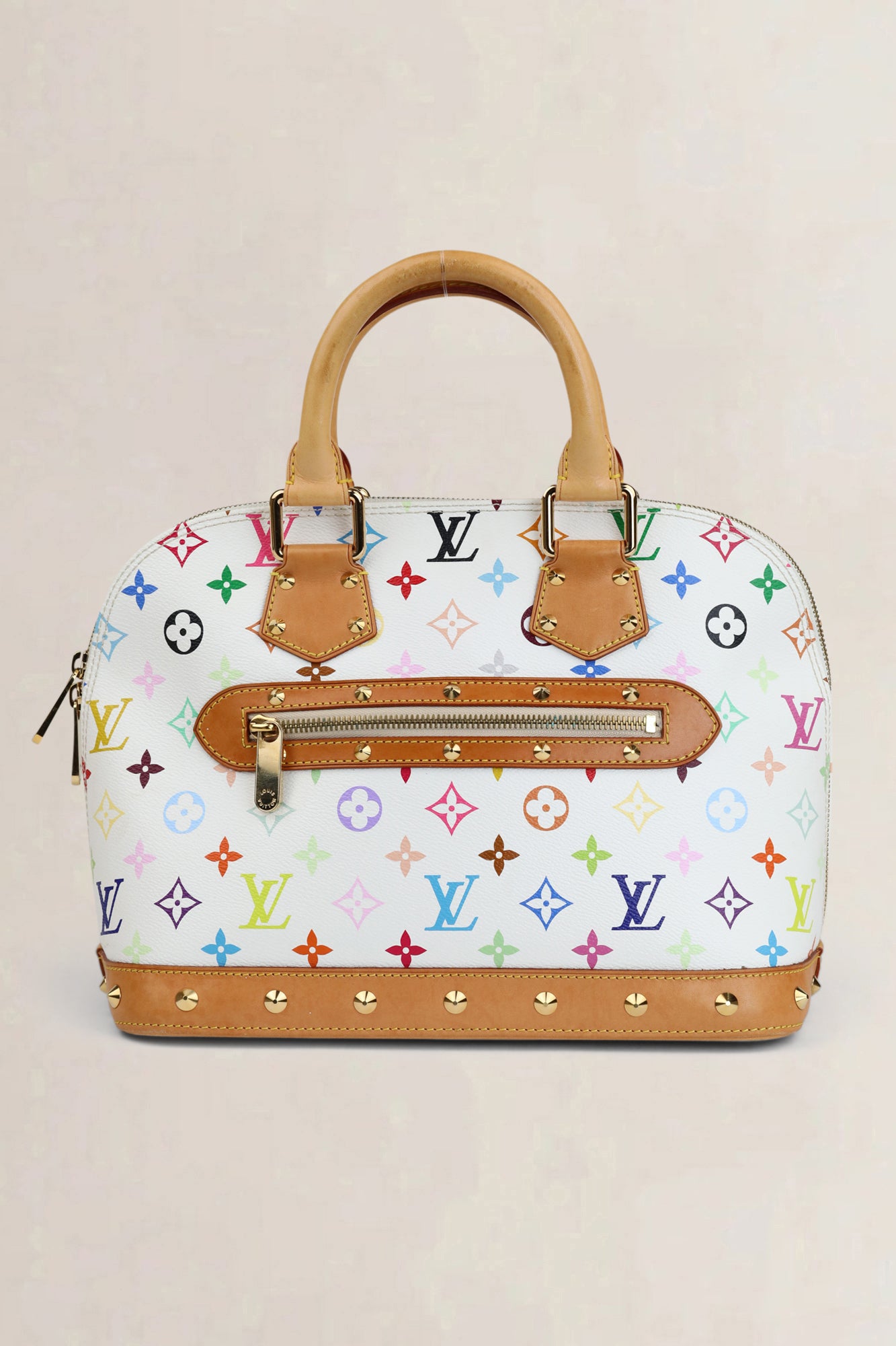 Louis Vuitton White Monogram Multicolore Alma PM Handbag