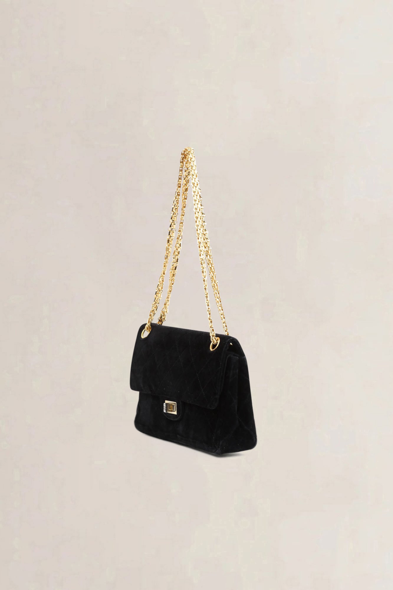 Chanel Vintage Black 2.55 Velvet Crossbody Bag