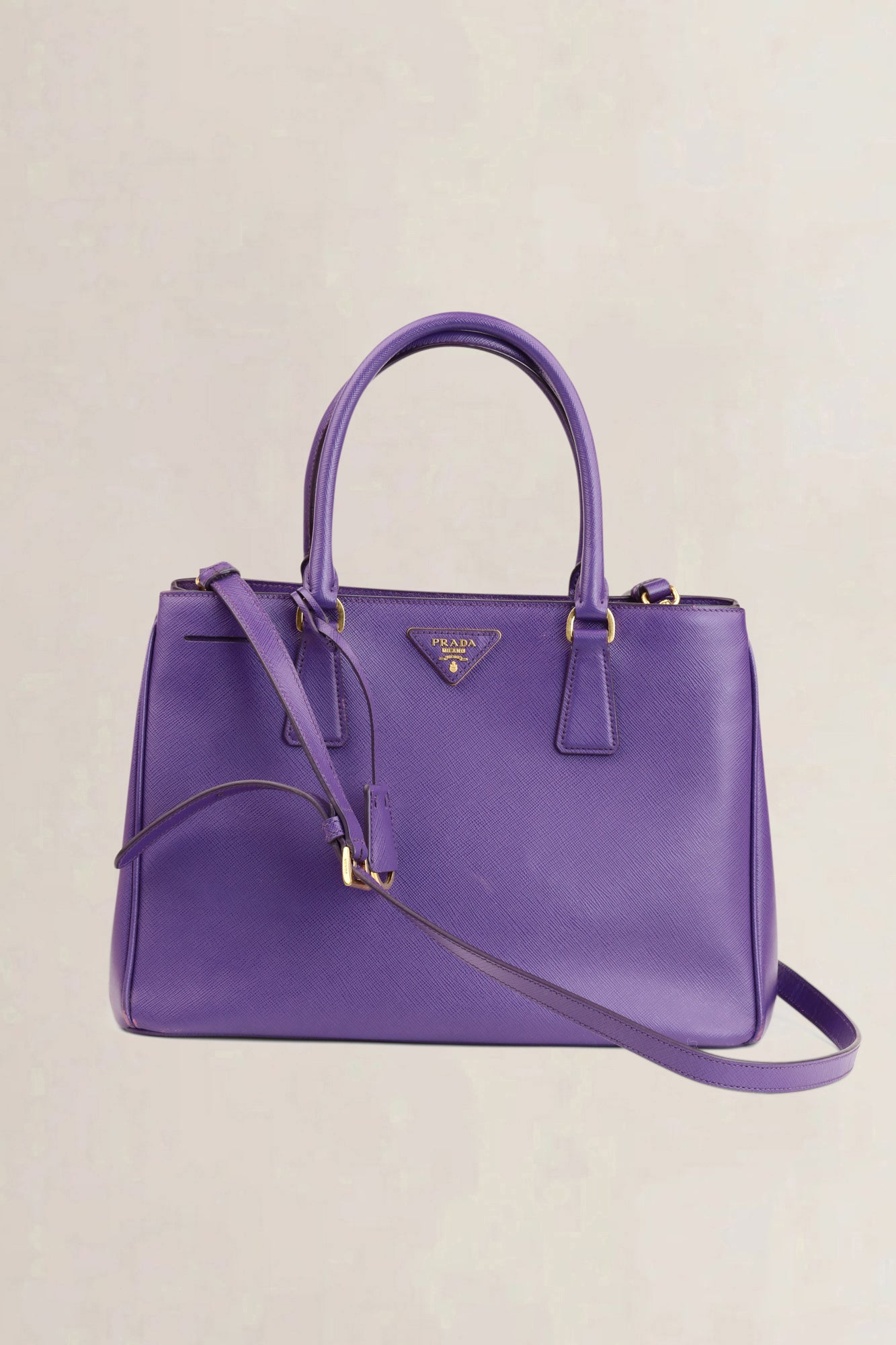 Prada Purple Saffiano Leather Medium Crossbody Bag