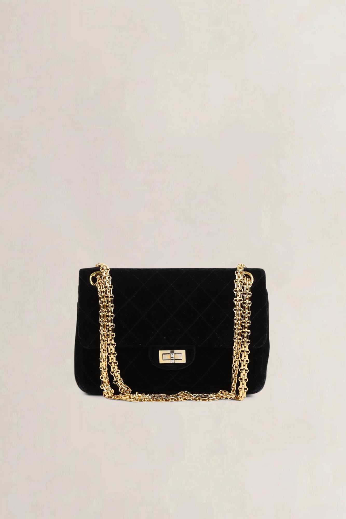 Chanel Vintage Black 2.55 Velvet Crossbody Bag