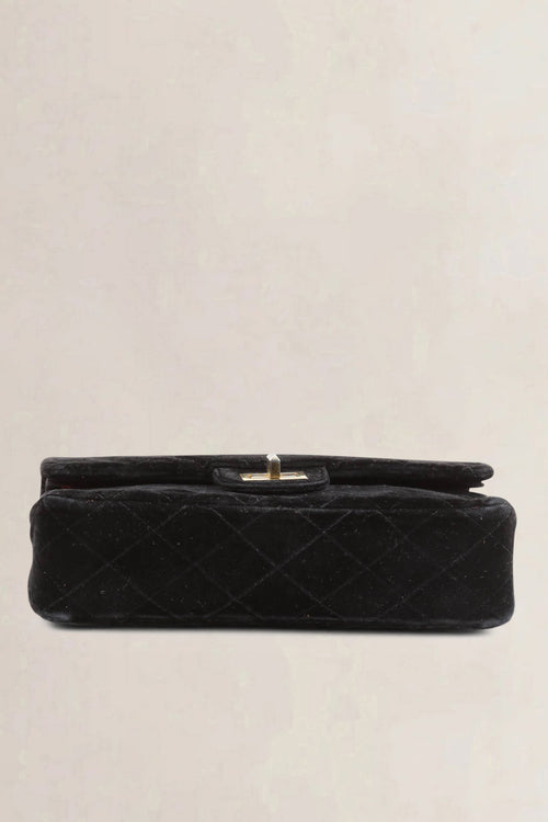 Chanel Vintage Black 2.55 Velvet Crossbody Bag