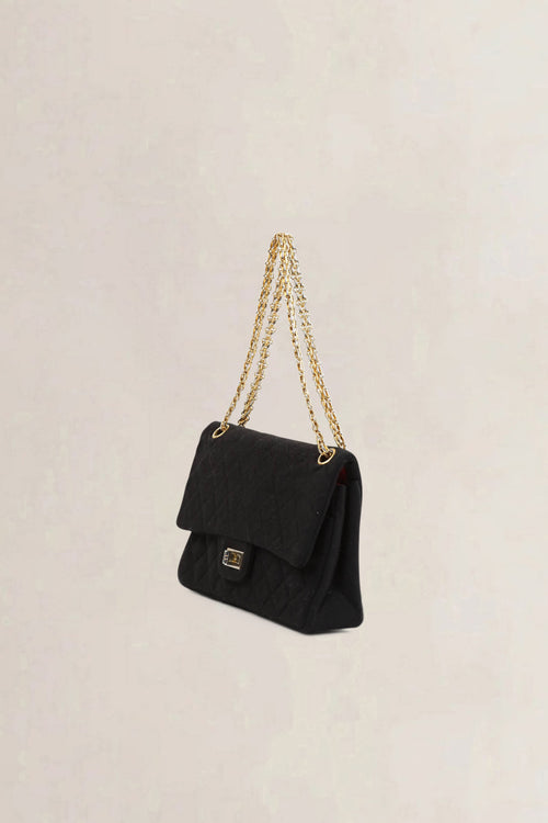 Chanel Vintage Black Cloth Shoulder Bag