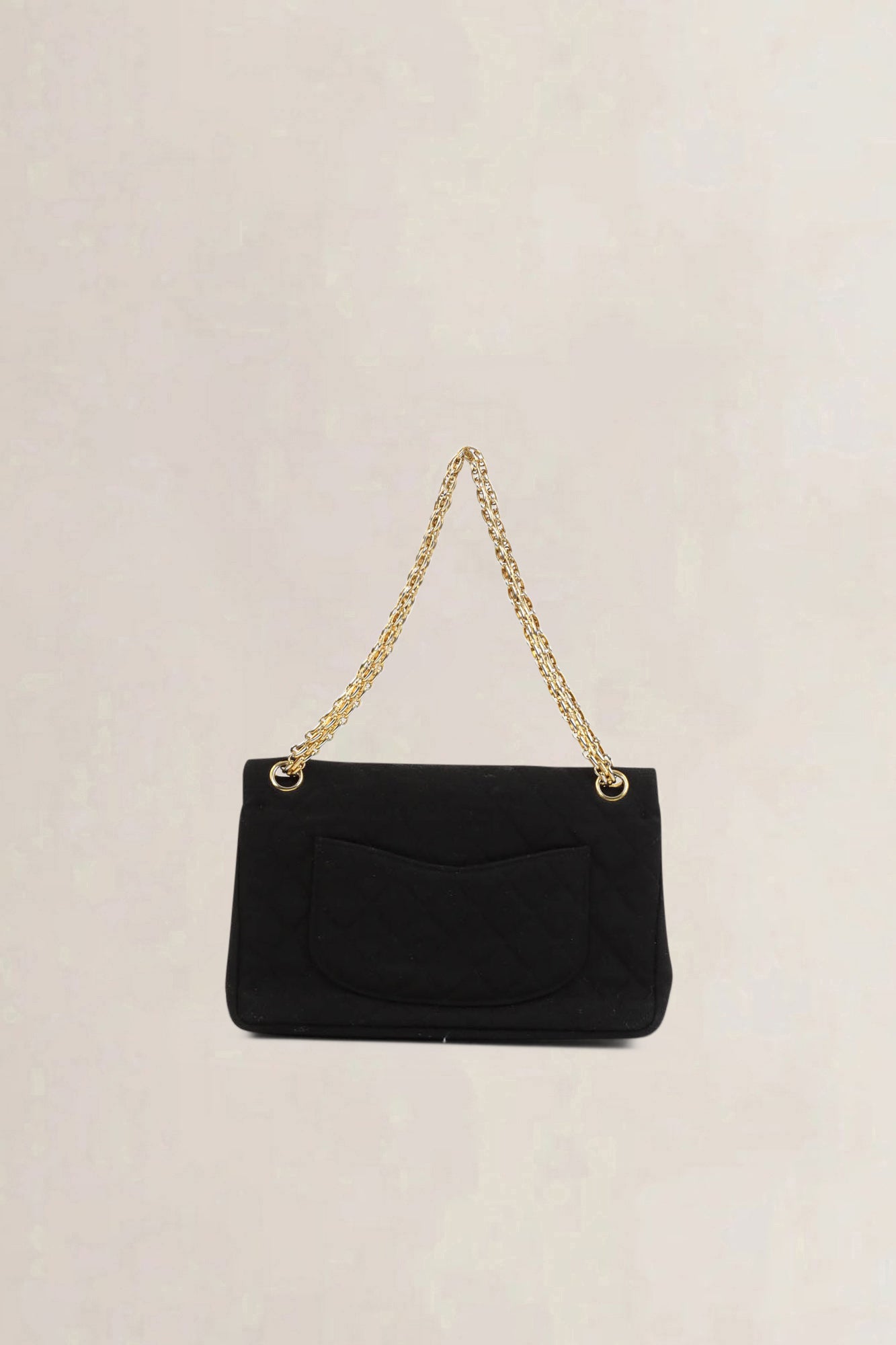 Chanel Vintage Black Cloth Shoulder Bag
