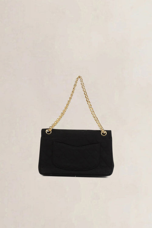 Chanel Vintage Black Cloth Shoulder Bag
