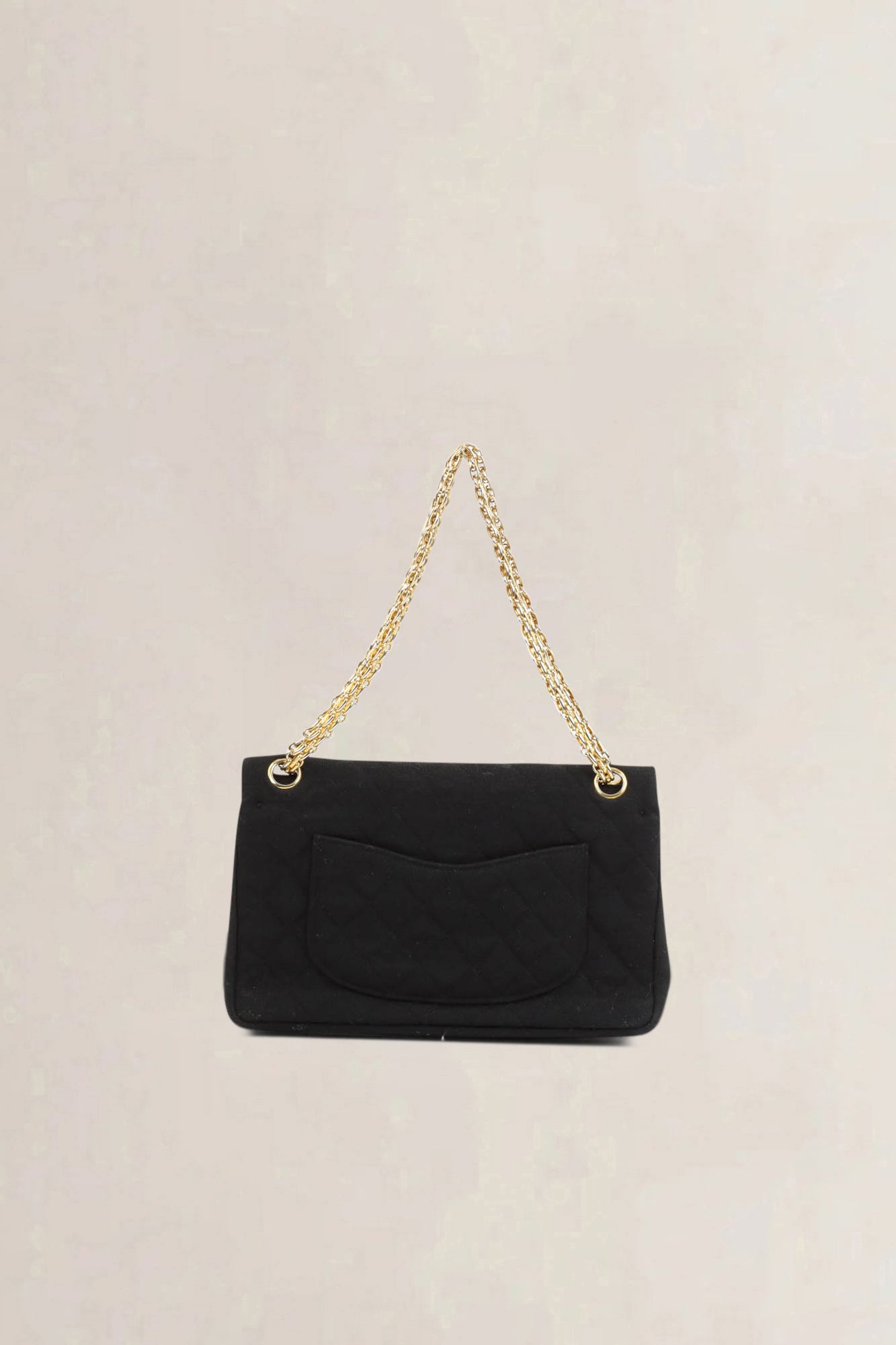 Chanel Vintage Black Cloth Shoulder Bag