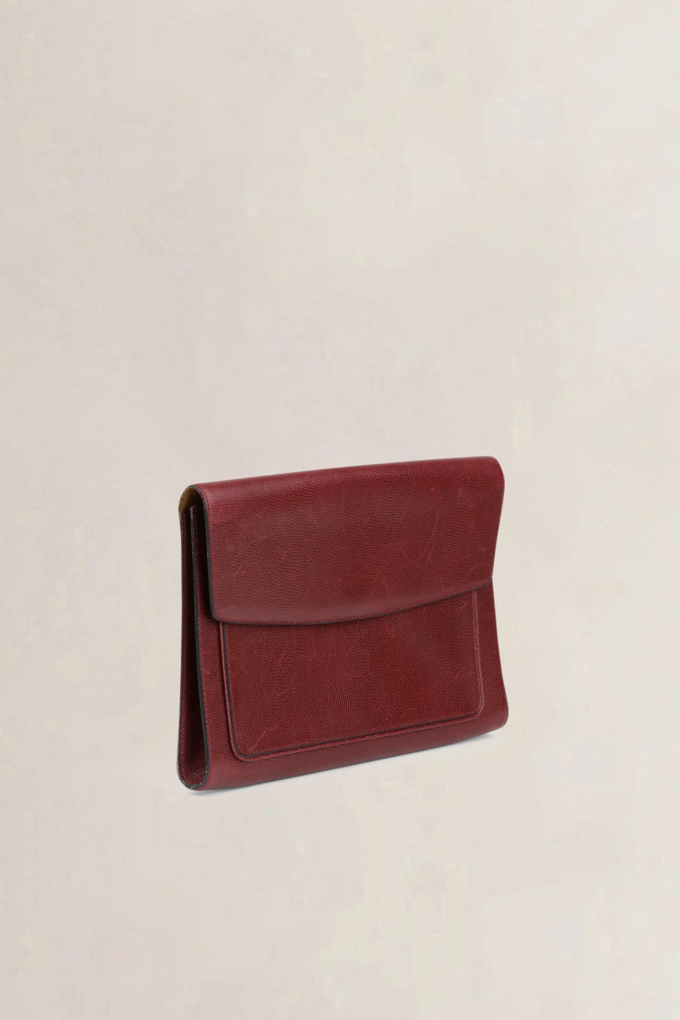 Delvaux Burgundy Leather Clutch