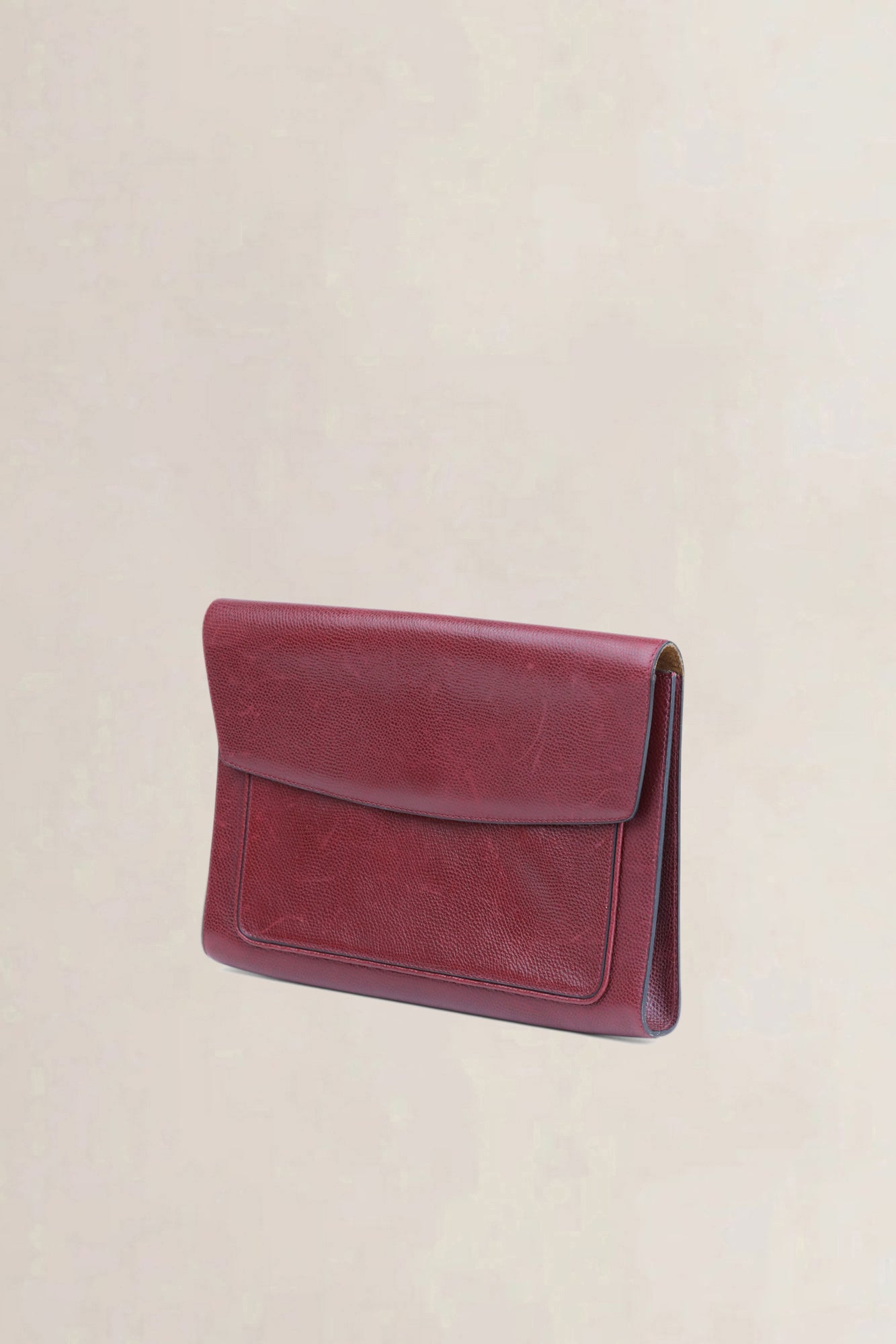 Delvaux Burgundy Leather Clutch