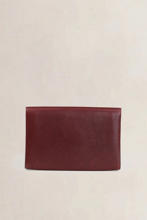 Delvaux Burgundy Leather Clutch