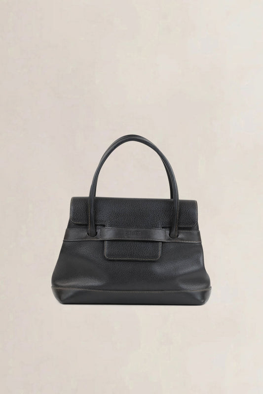 Deux De Delvaux Black Le Dix Top Handle Bag