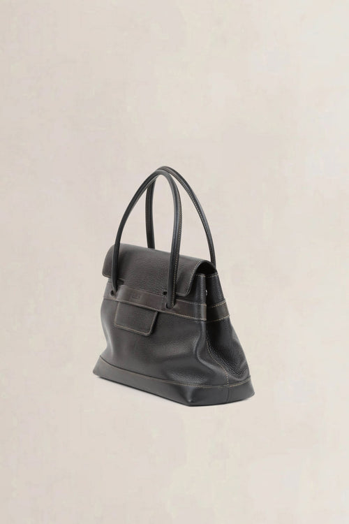 Deux De Delvaux Black Le Dix Top Handle Bag