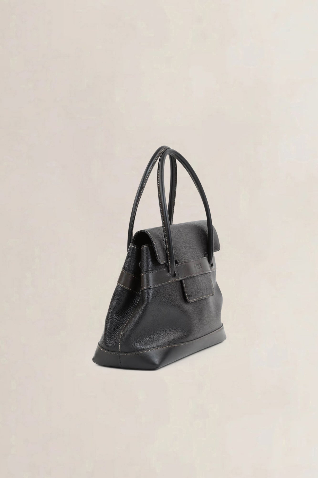 Deux De Delvaux Black Le Dix Top Handle Bag