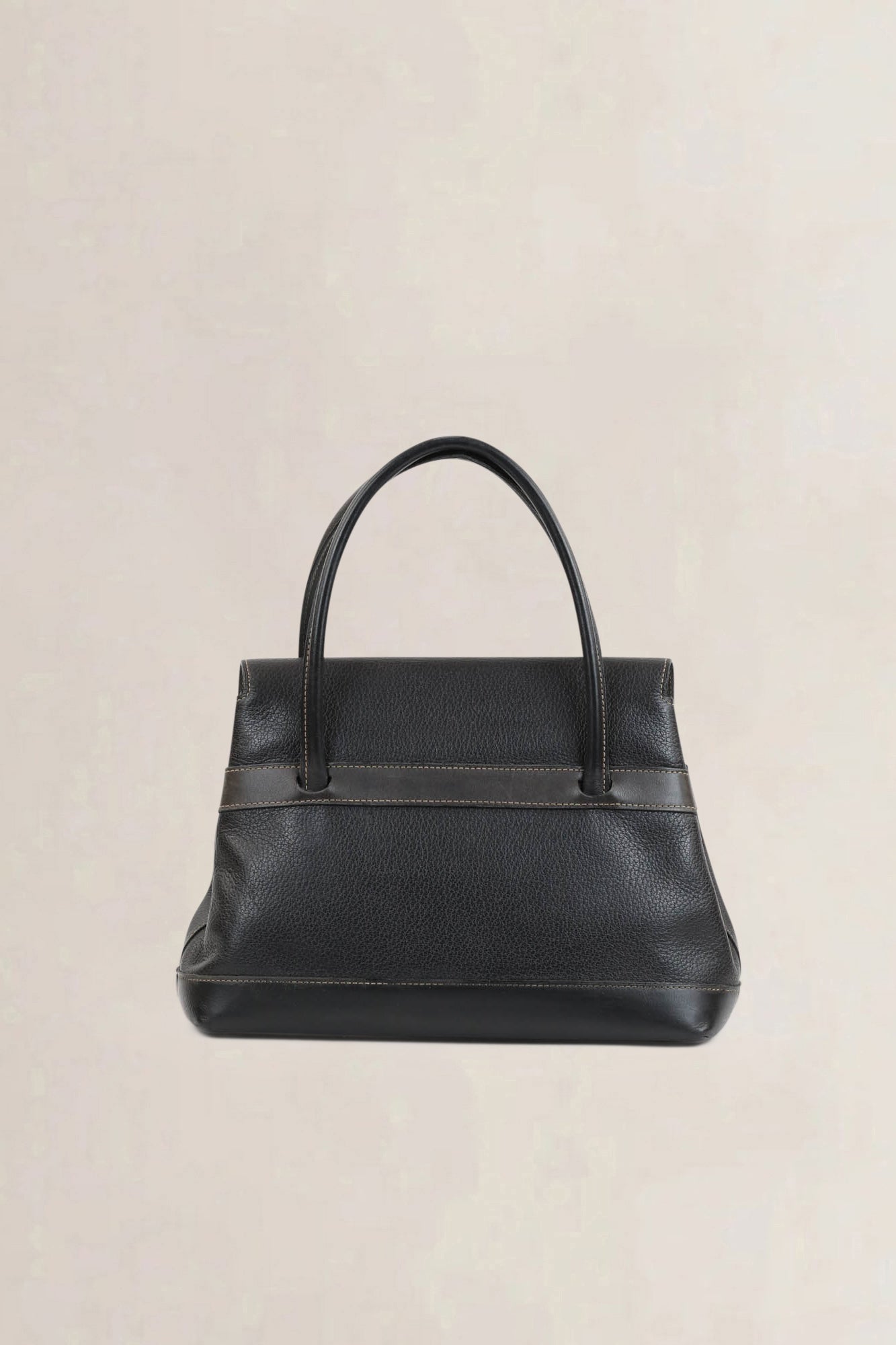 Deux De Delvaux Black Le Dix Top Handle Bag