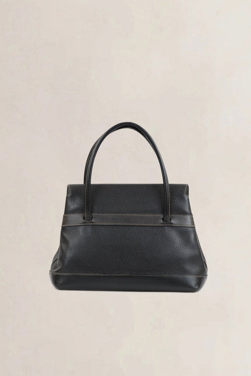 Deux De Delvaux Black Le Dix Top Handle Bag