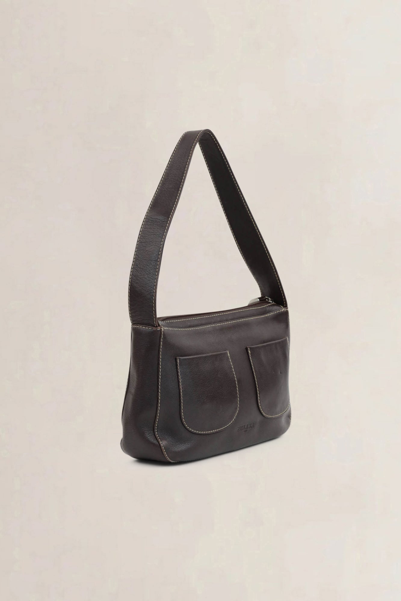 Paule Ka Brown Leather Shoulder Bag
