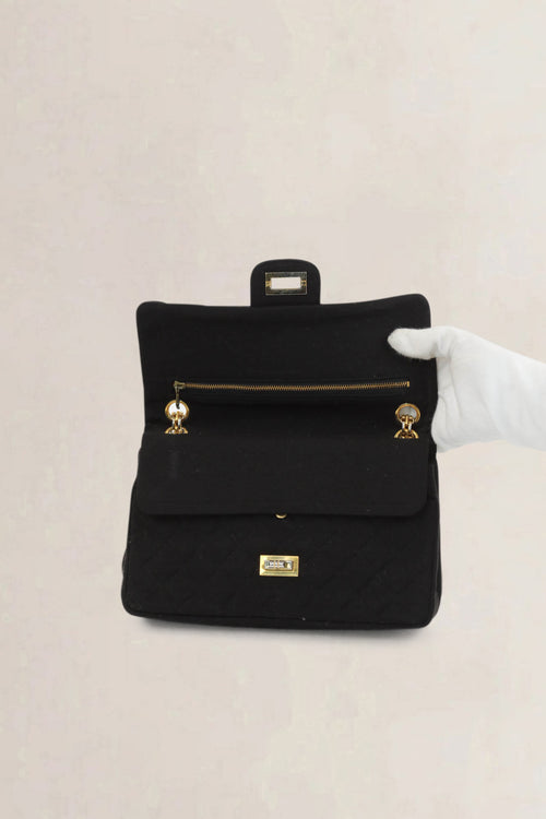 Chanel Vintage Black Cloth Shoulder Bag