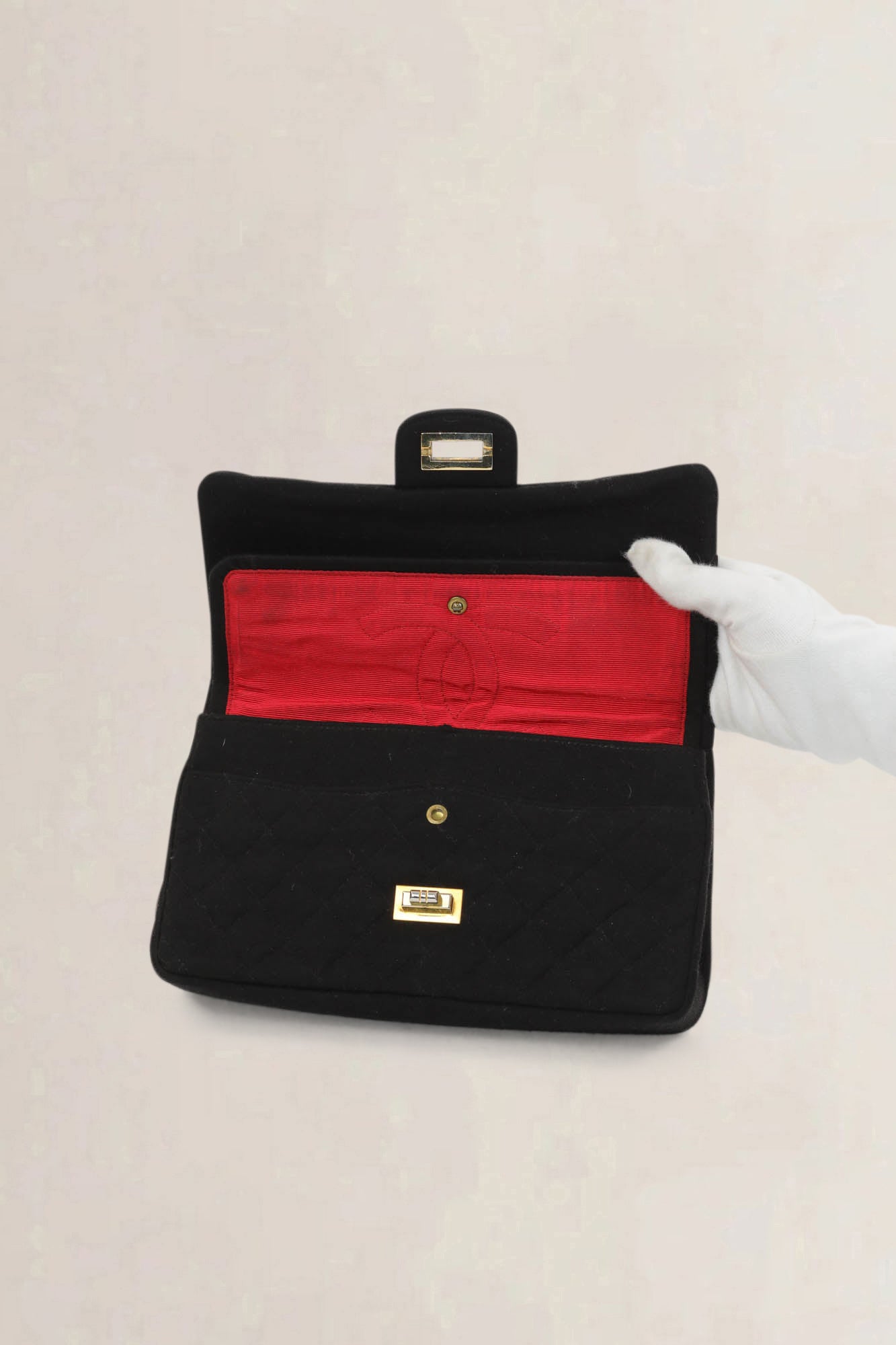 Chanel Vintage Black Cloth Shoulder Bag