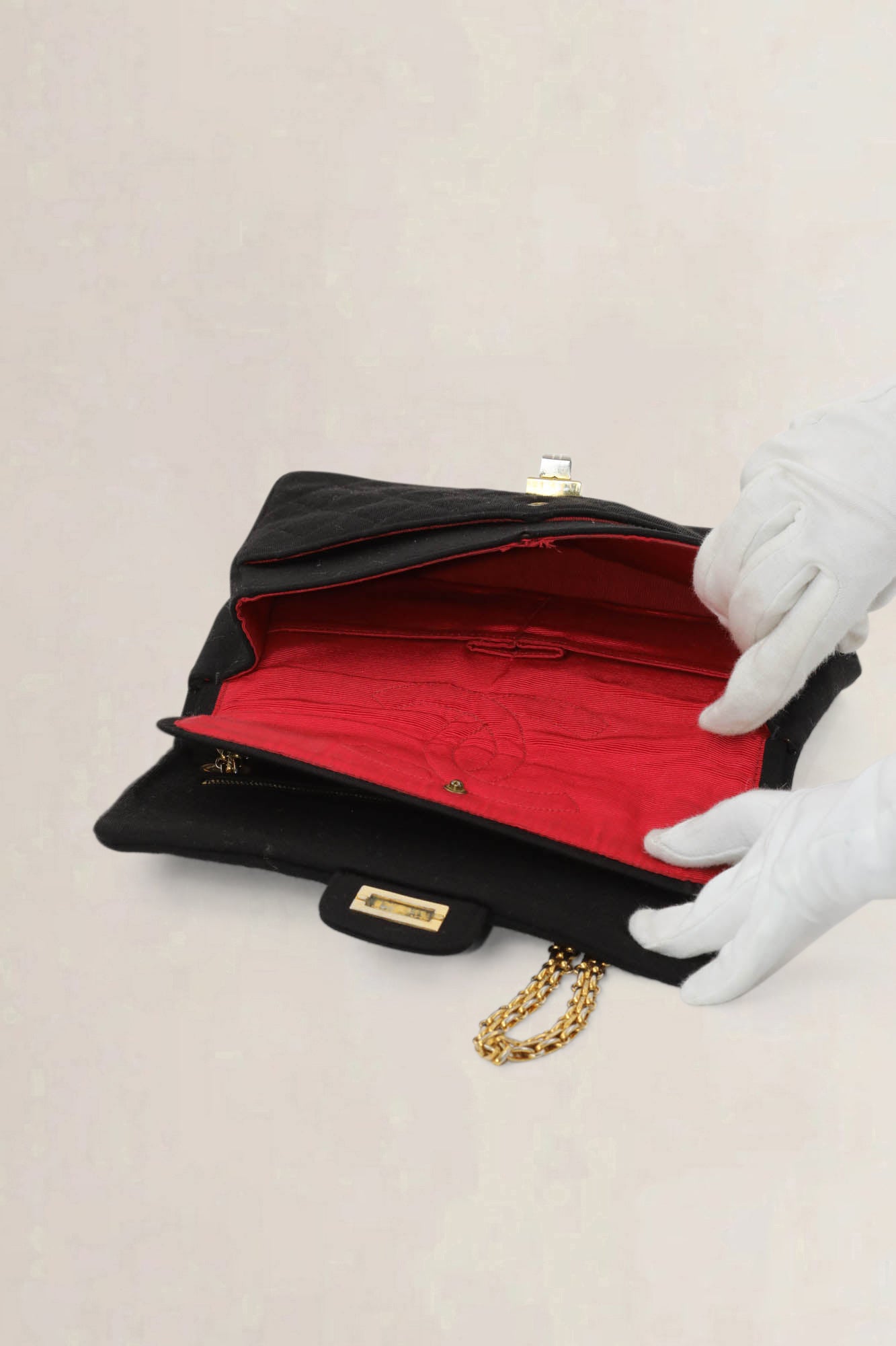 Chanel Vintage Black Cloth Shoulder Bag